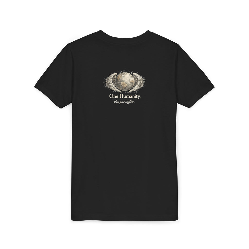 Youth “Quiet Kindness Changes Everything” Tee – Kids Inspirational T-Shirt with Earth & Friends Graphic