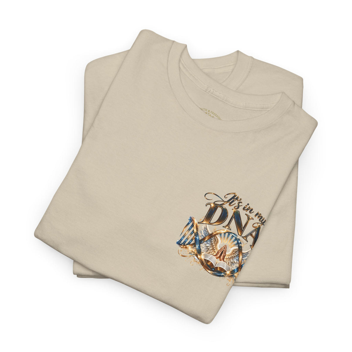 It's in My DNA Christian T-Shirt – Bible, Praying Hands & Angel Wings | Gildan Heavy Cotton Tee | Unisex