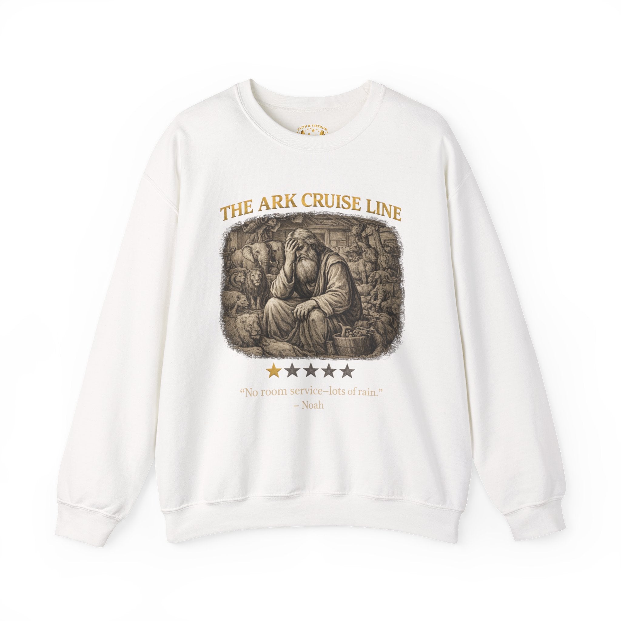 The Ark Cruise Liner Crewneck - Vintage Noah Illustration Sweatshirt