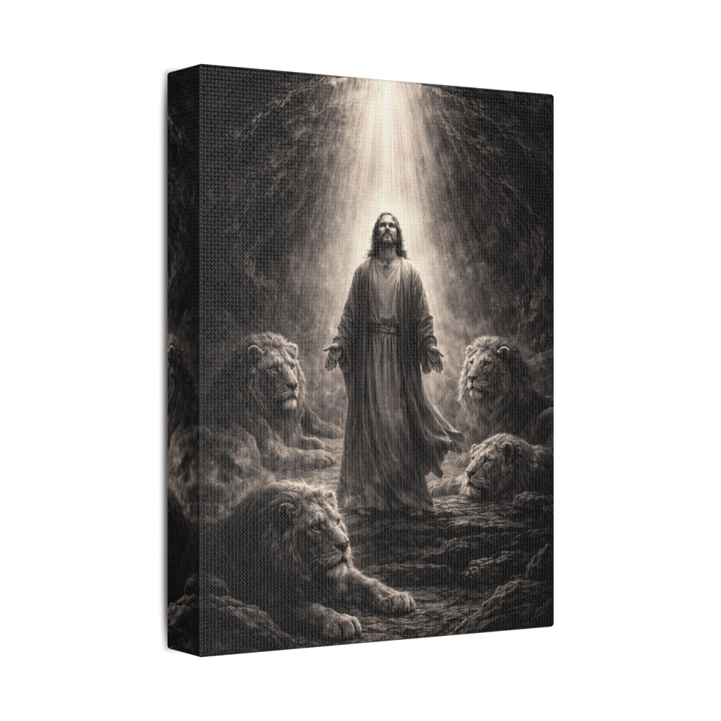 Daniel in the Lions’ Den Canvas — Biblical Wall Art | Christian Scripture Canvas