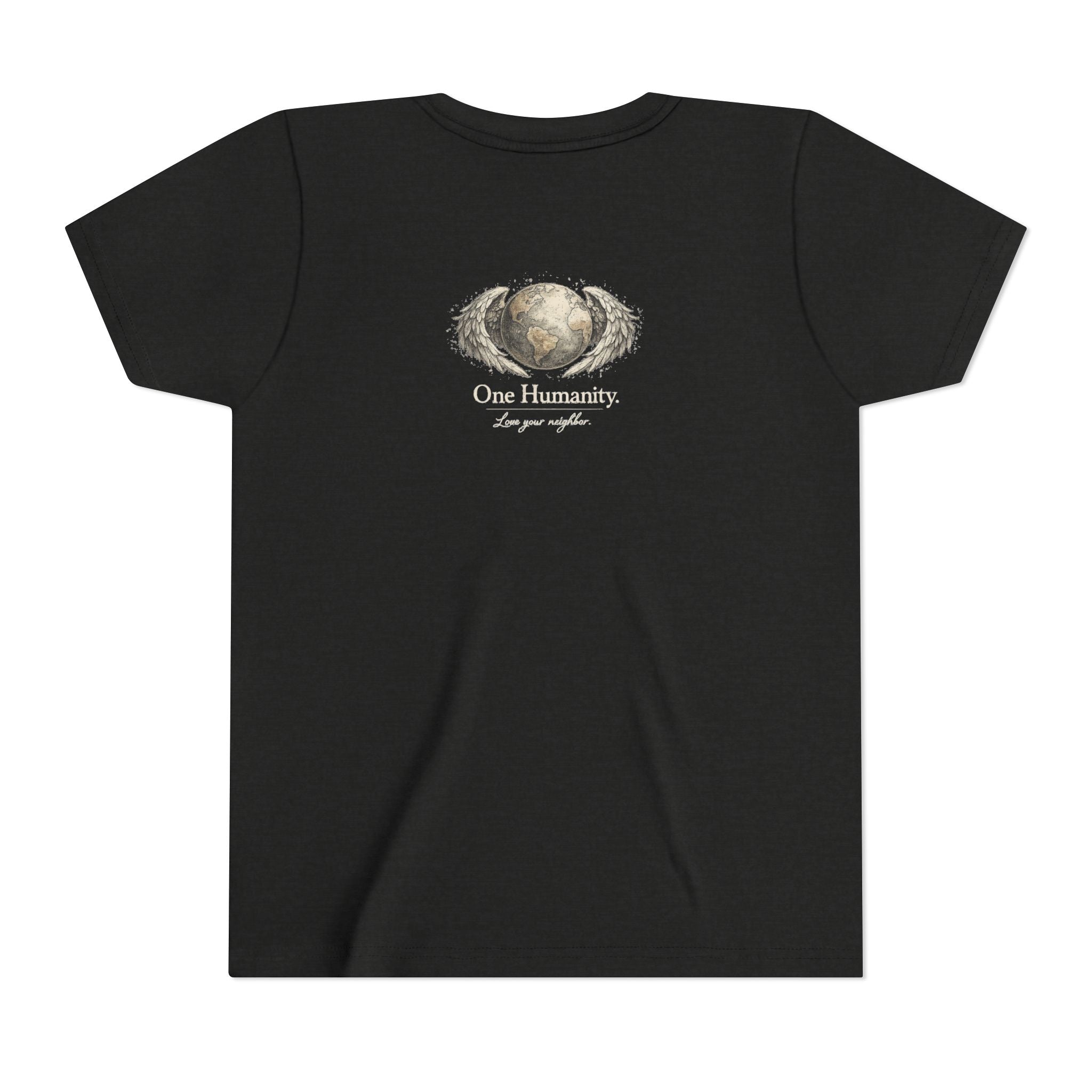 Youth “Quiet Kindness Changes Everything” Tee – Kids Inspirational T-Shirt with Earth & Friends Graphic