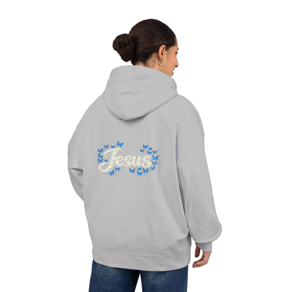 Jesus Floral Hoodie – Christian Faith Organic Pullover | Relaxed Fit Inspirational Hoodie