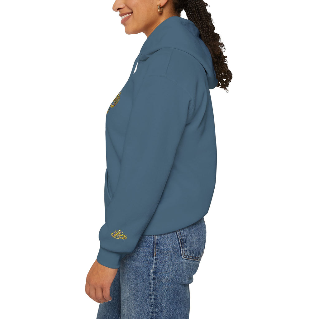 Jesus Gold Script Hoodie – Sparkle Christian Faith Pullover | Inspirational Hoodie