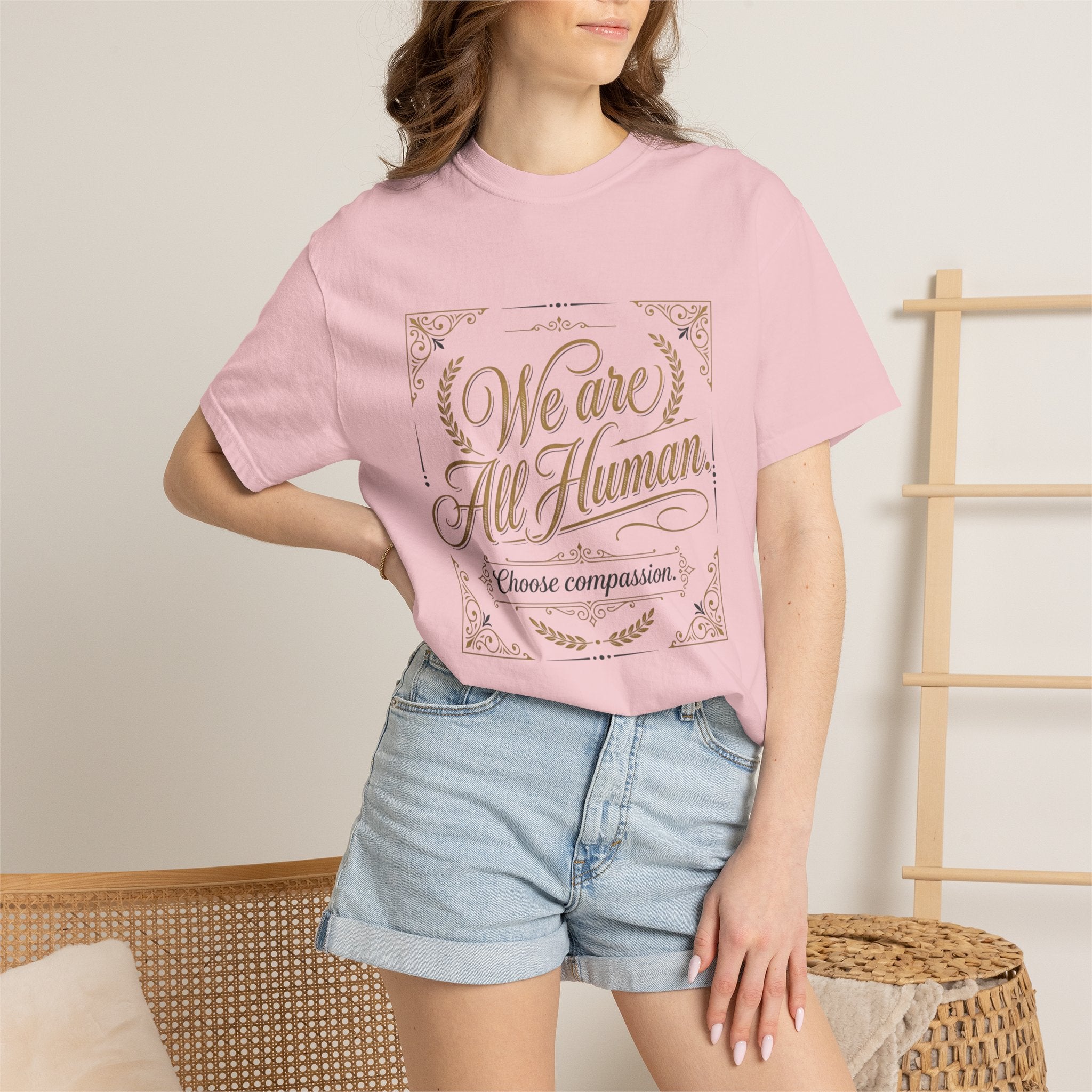 We Are All Human T-Shirt – “Choose Compassion” Inspirational Graphic Tee