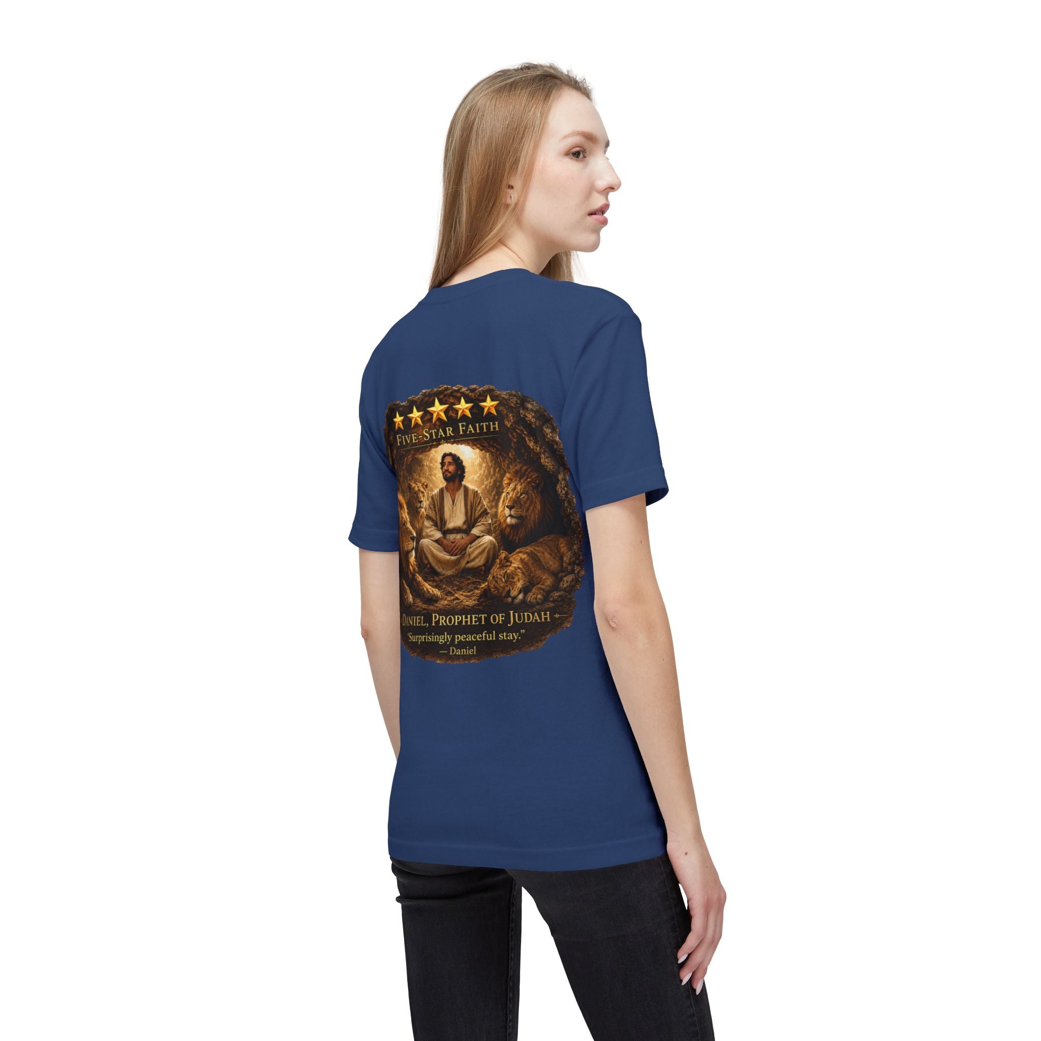 Daniel Review "Stay" Christian T-Shirt — Faith-Based Lion Design