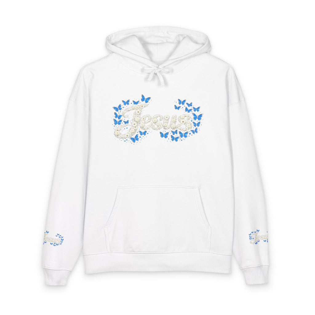 Jesus Floral Hoodie – Christian Faith Organic Pullover | Relaxed Fit Inspirational Hoodie