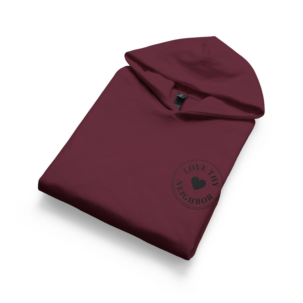 Youth Hoodie — 'Love Tiny Friendships' Heart Chest Logo