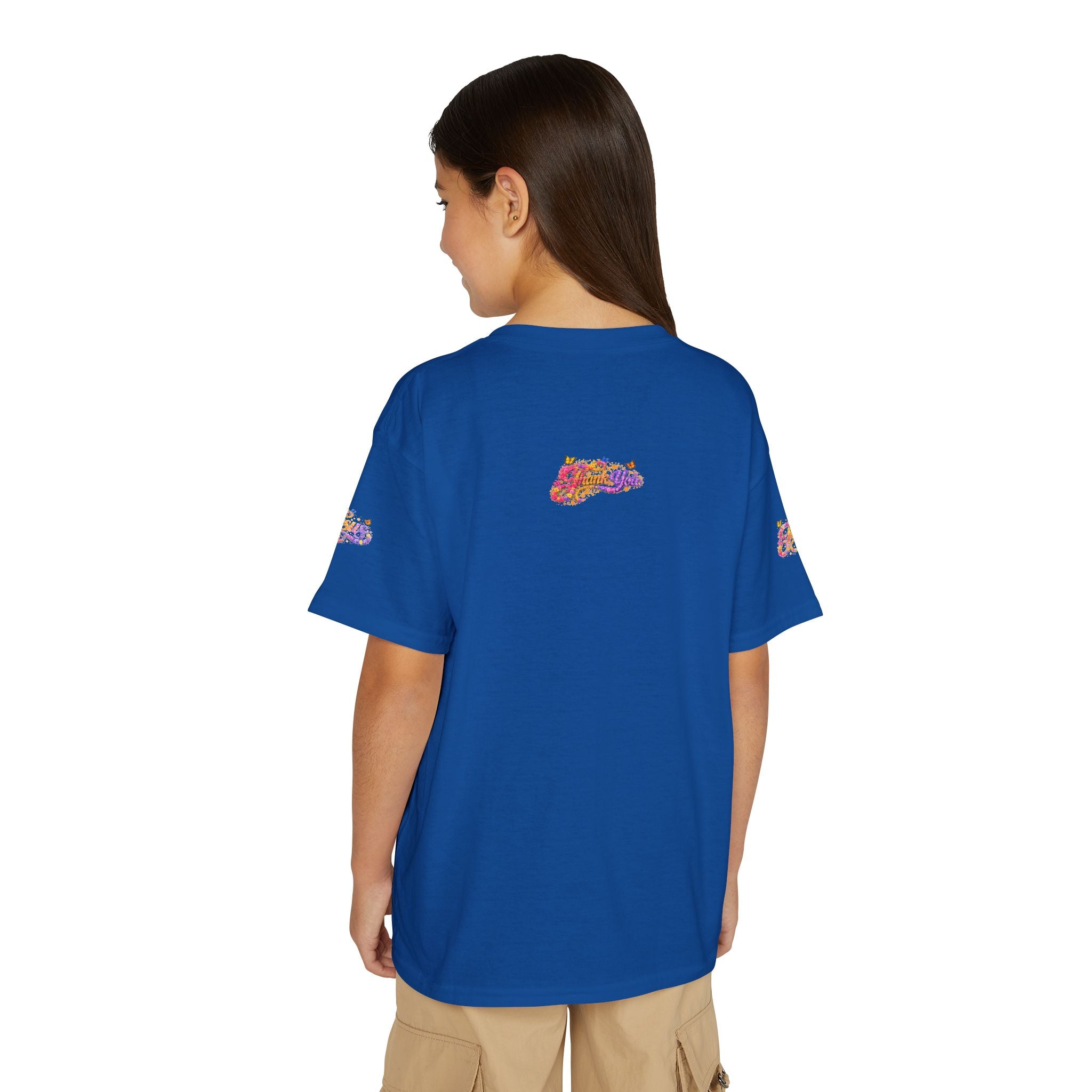 Youth Jesus Floral Butterfly T-Shirt – Christian Kids Faith Tee | Gratitude Sneaker Style Shirt