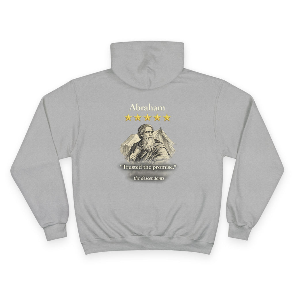 Abraham – Champion Hoodie | “I Trusted the Promise” Vintage Graphic – Five-Star Faith Series
