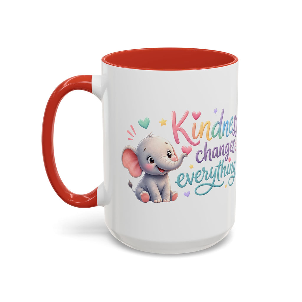 Kindness Changes Everything Elephant Mug | Inspirational Coffee Mug | Cute Elephant Accent Cup