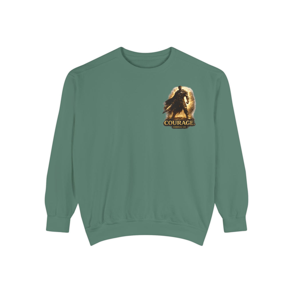 Joshua Courage Sweatshirt | Be Strong and Courageous Christian Crewneck | Inspirational Faith Apparel