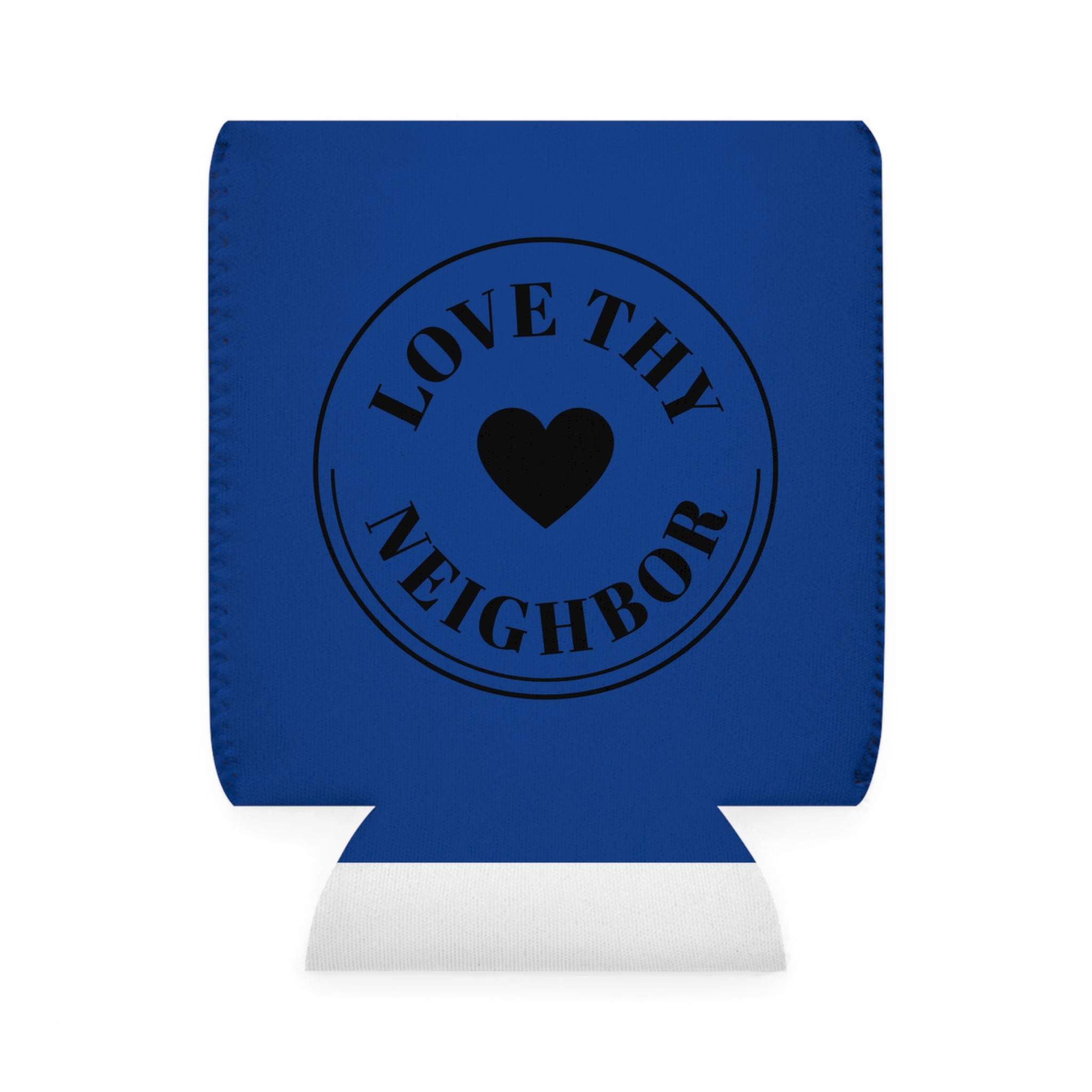 Can Cooler — "Love Thy Neighbor" Heart Logo Koozie (Blue)
