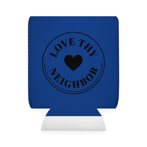 Can Cooler — "Love Thy Neighbor" Heart Logo Koozie (Blue)