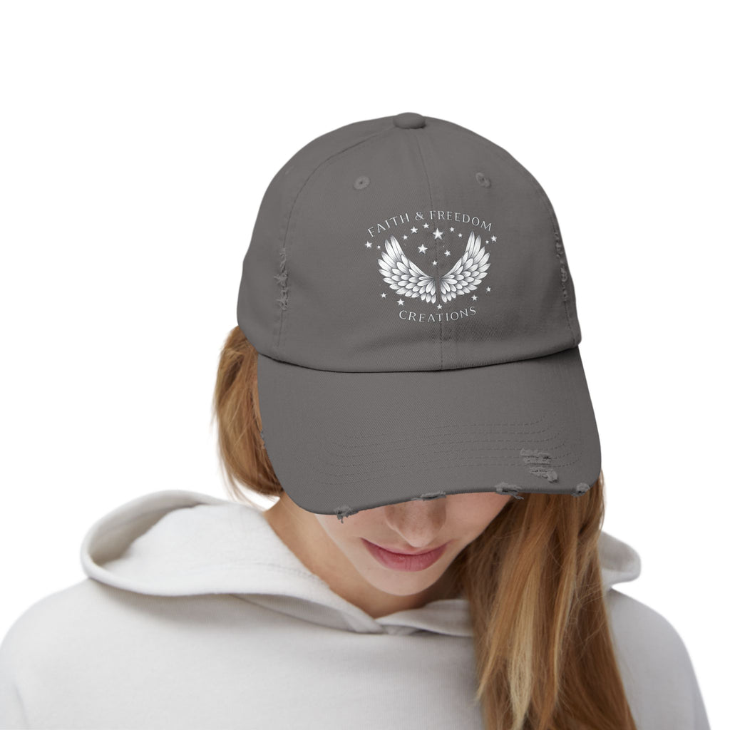 Faith & Freedom – Distressed Cap | Silver Wings Vintage Hat