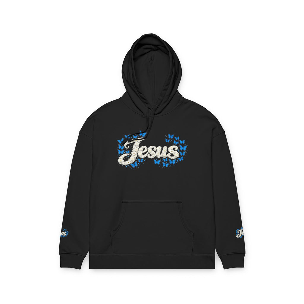 Jesus Floral Hoodie – Christian Faith Organic Pullover | Relaxed Fit Inspirational Hoodie