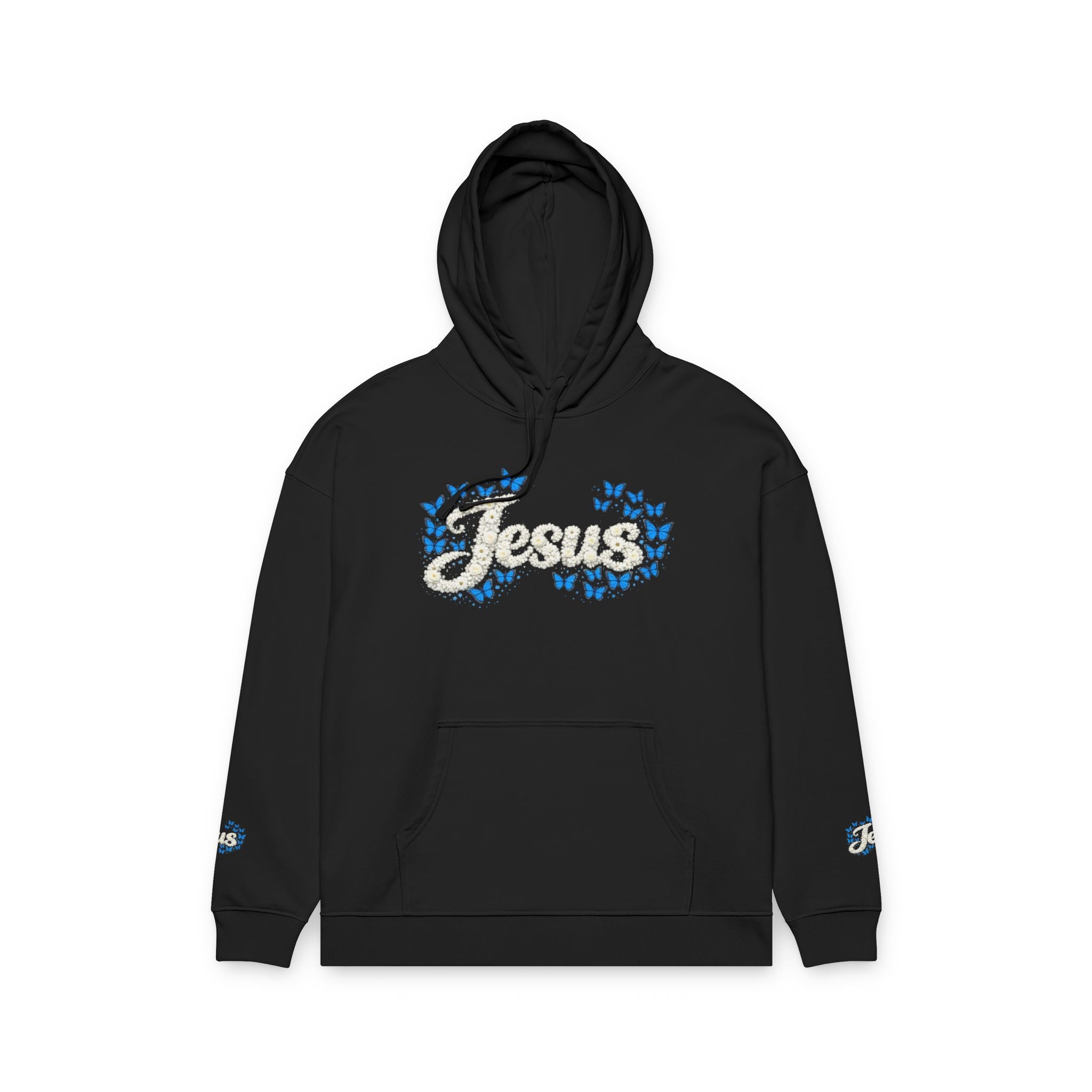 Jesus Floral Hoodie – Christian Faith Organic Pullover | Relaxed Fit Inspirational Hoodie