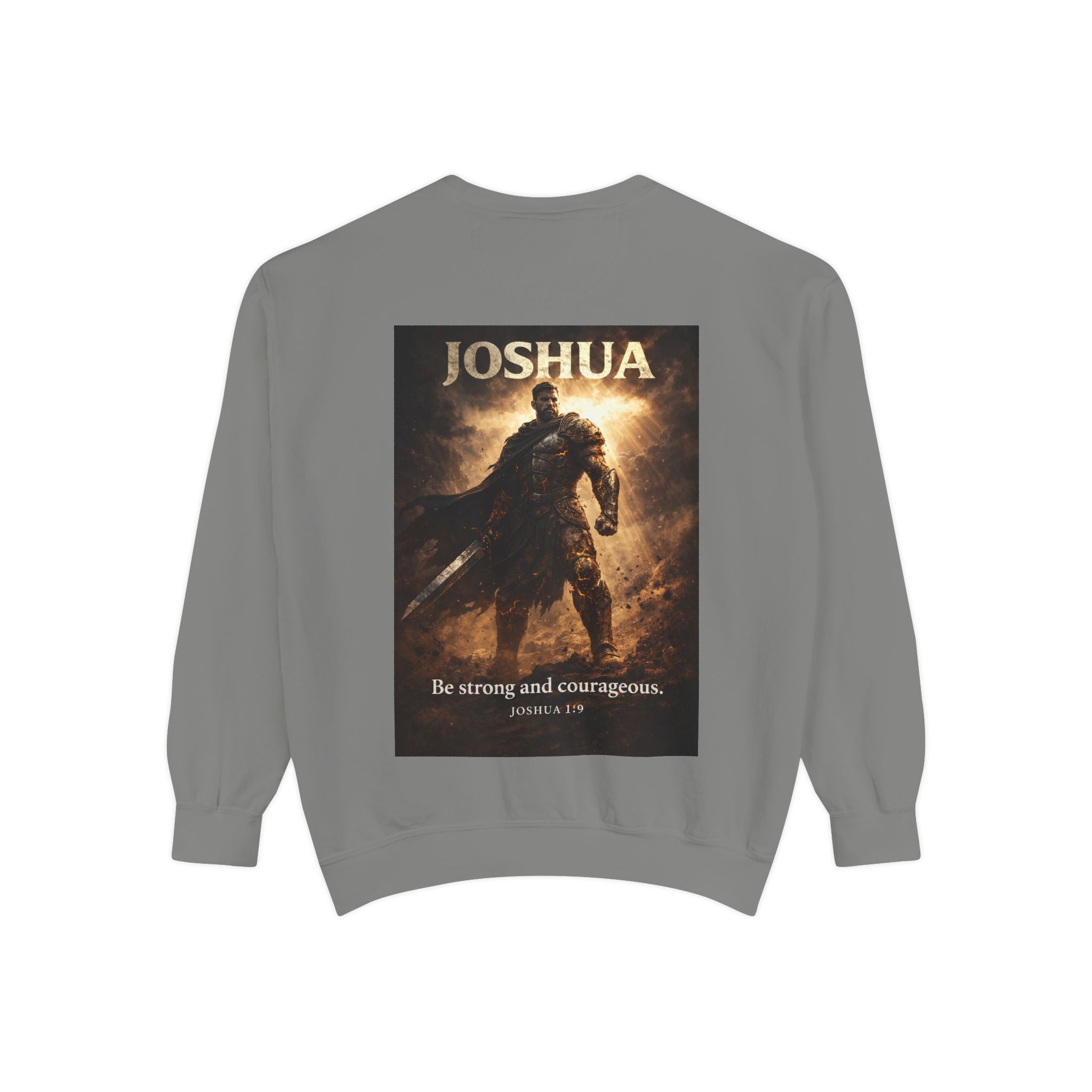 Joshua Courage Sweatshirt | Be Strong and Courageous Christian Crewneck | Inspirational Faith Apparel