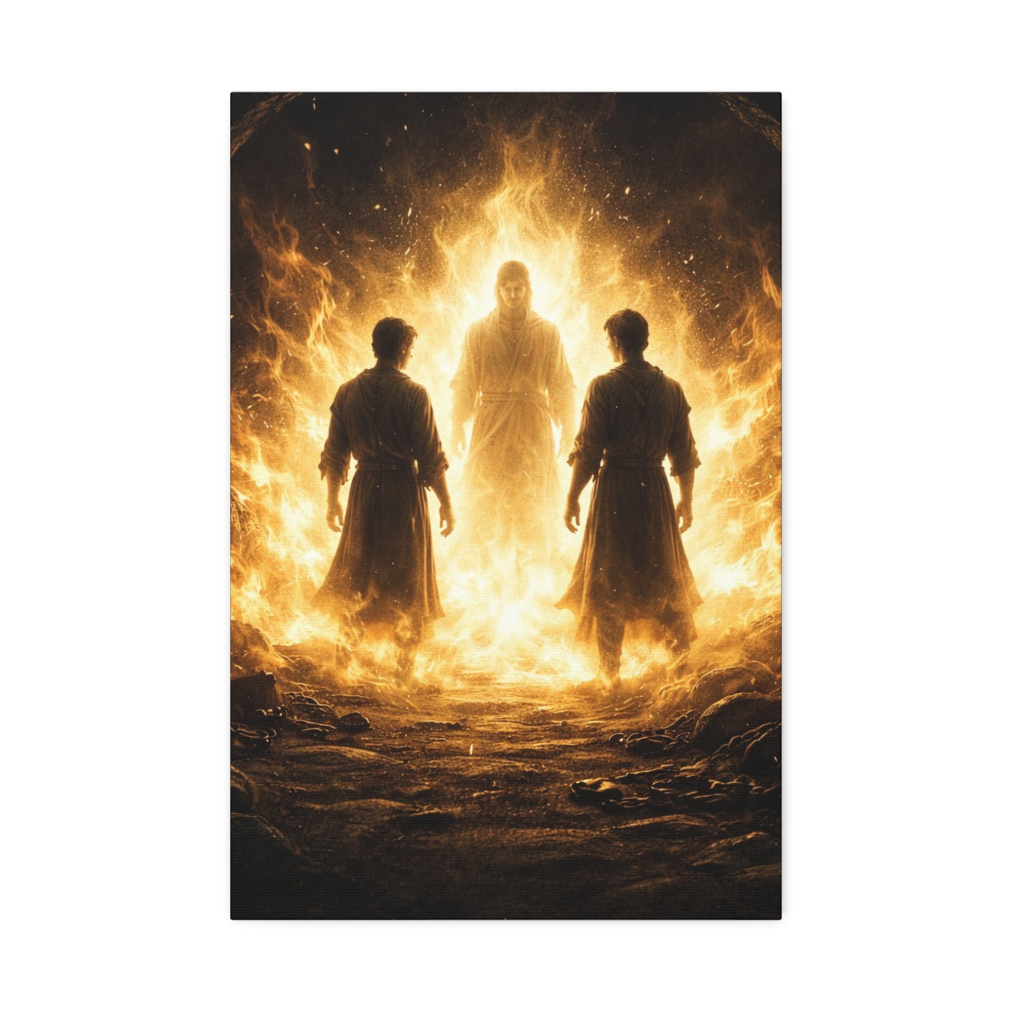 🌟"Not Alone in the Fire" — Daniel 3:25 Canvas Print