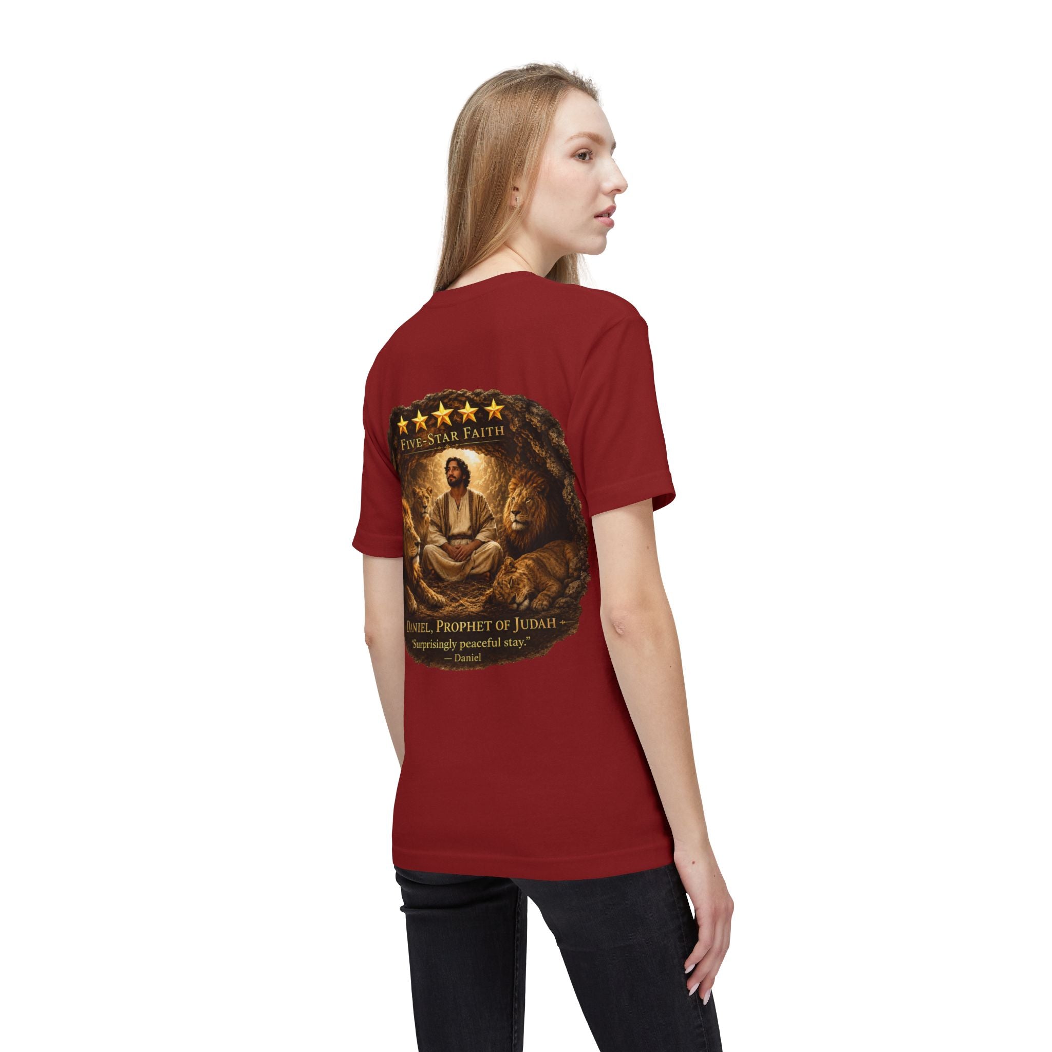 Daniel Review "Stay" Christian T-Shirt — Faith-Based Lion Design