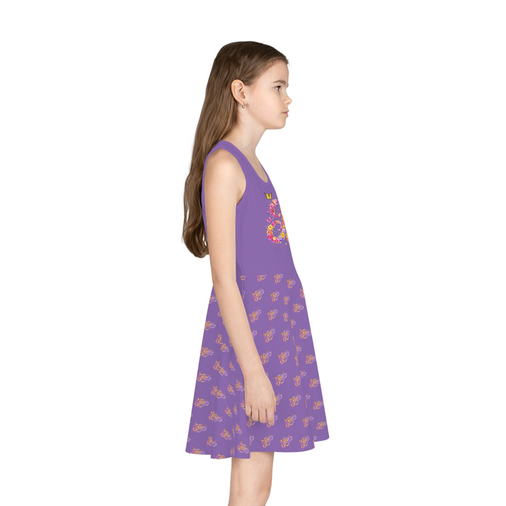 Girls Purple Floral Butterfly Jesus Sundress – Christian Youth Faith Dress | Mom & Daughter Matching Outfit