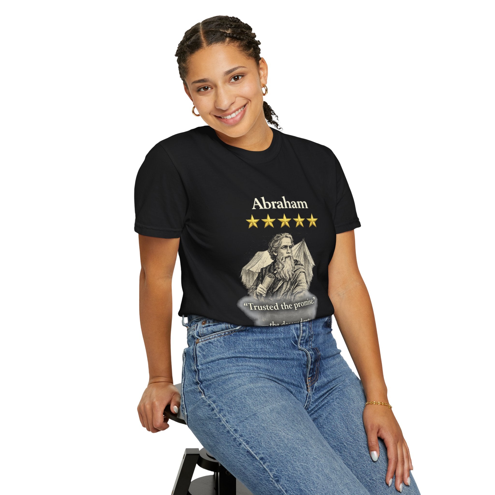 Abraham – Vintage T-Shirt | “I Trusted the Promise” Graphic – Five-Star Faith Series