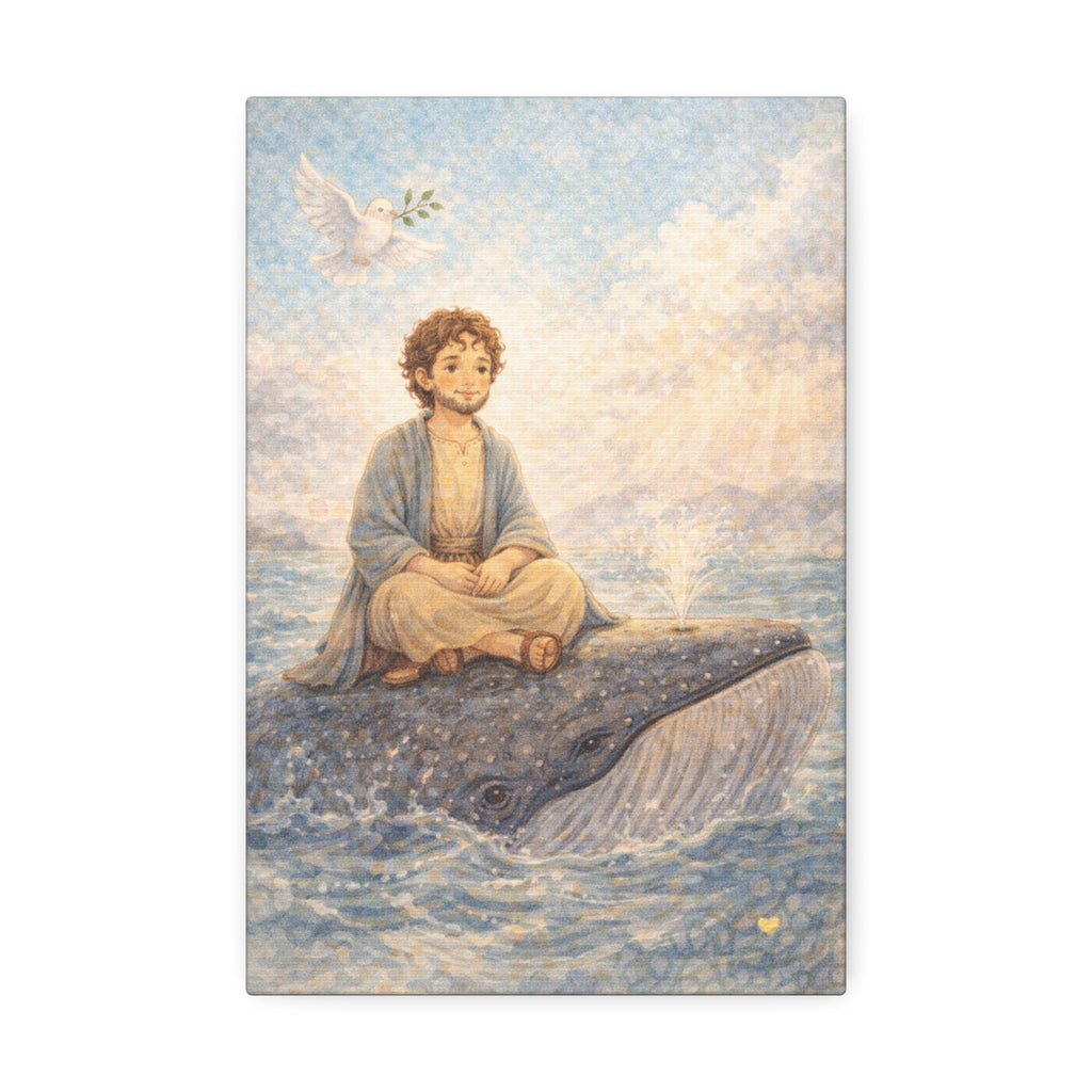 God Gives Second Chances Canvas — Jonah and the Great Fish (Jonah 2:9)