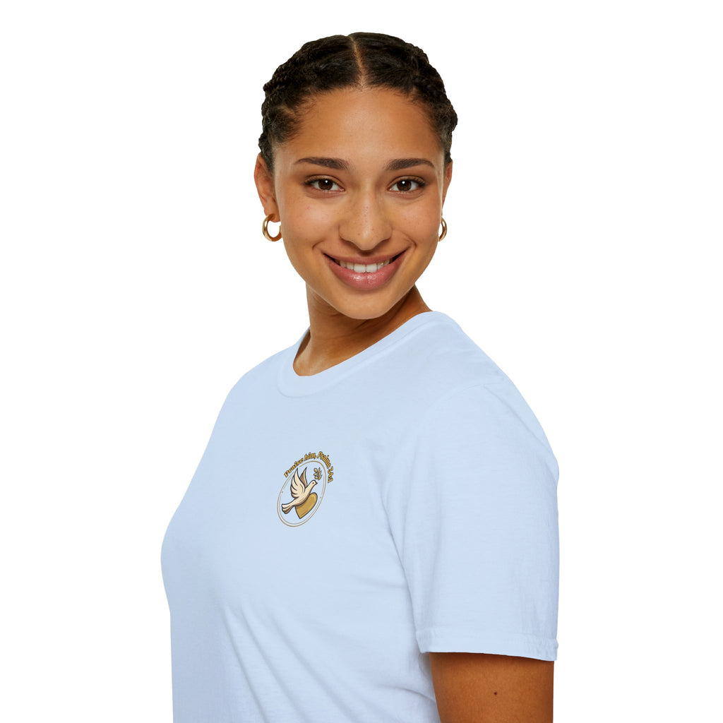 Dove of Peace Pocket T-Shirt | Pray Love Remember Christian Tee | Faith Freedom Creations