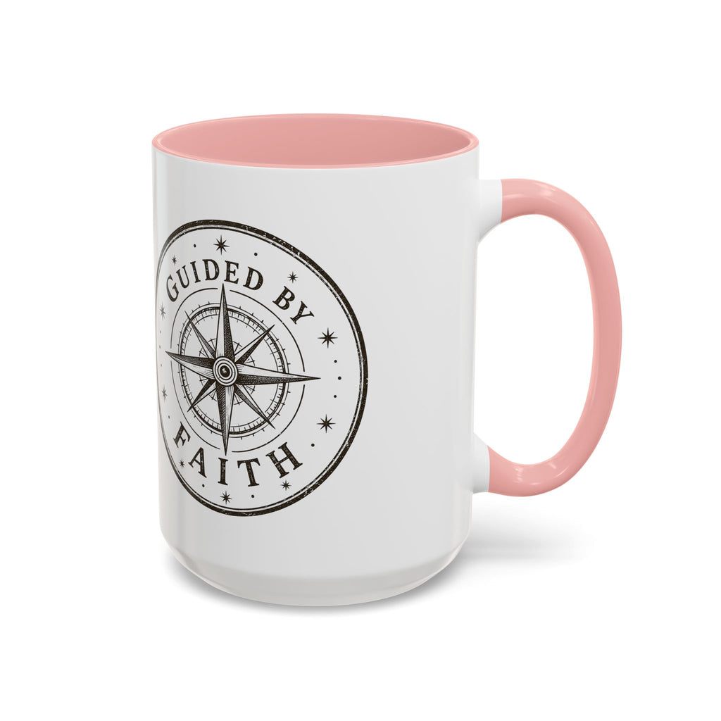 Guided by Faith Compass Coffee Mug | Inspirational Christian Accent Mug | Faith Freedom Creations