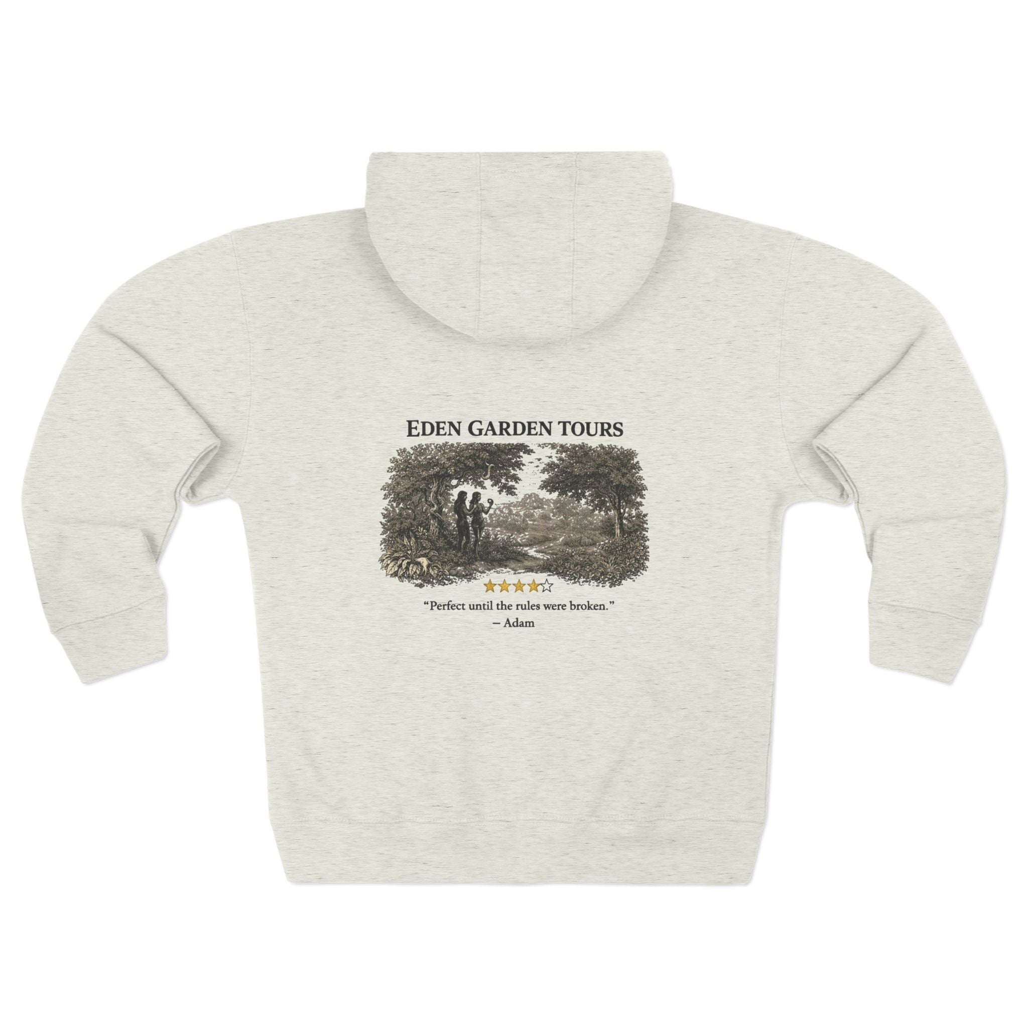 Eden Garden Tours Zip Hoodie - Vintage Botanical Travel Graphic