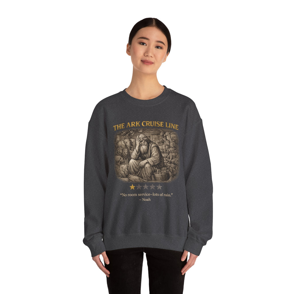 Noah – Crewneck Sweatshirt | “Ark Cruise Liner” Vintage Illustration – Five-Star Faith Series