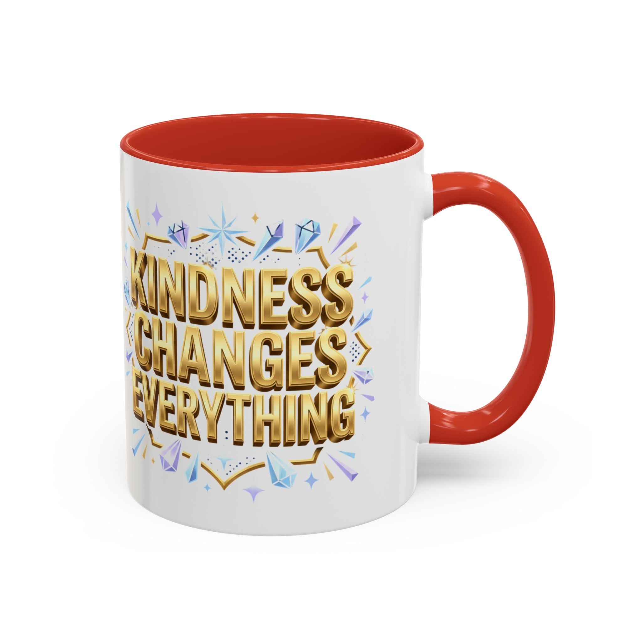 Gold-Kindness Changes Everything Coffee Mug | Inspirational Gold Script Mug | Faith Freedom Creations