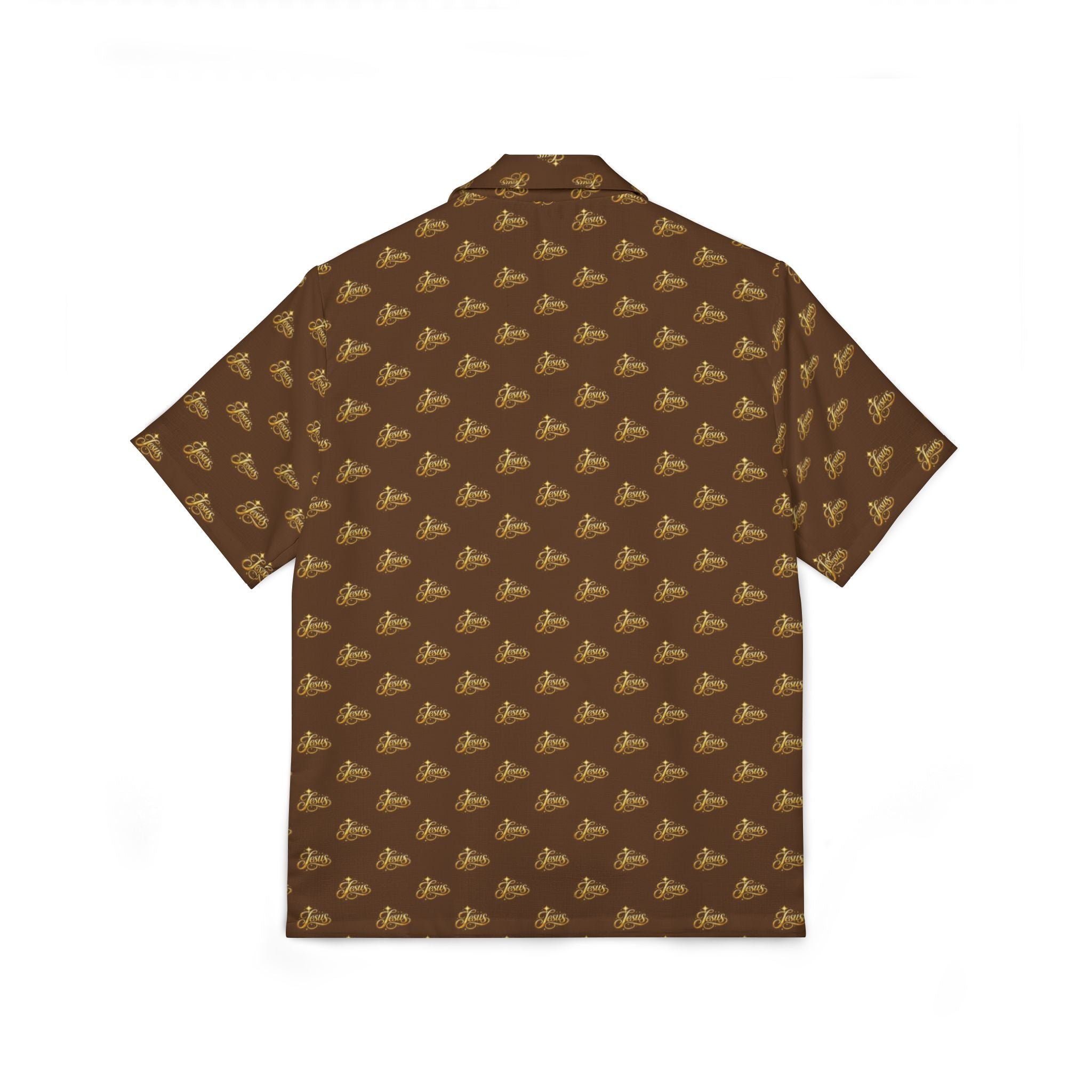 Jesus Brown Vintage Surf Hawaiian Shirt – Premium Christian Camp Button-Up | Retro Faith Beach Shirt