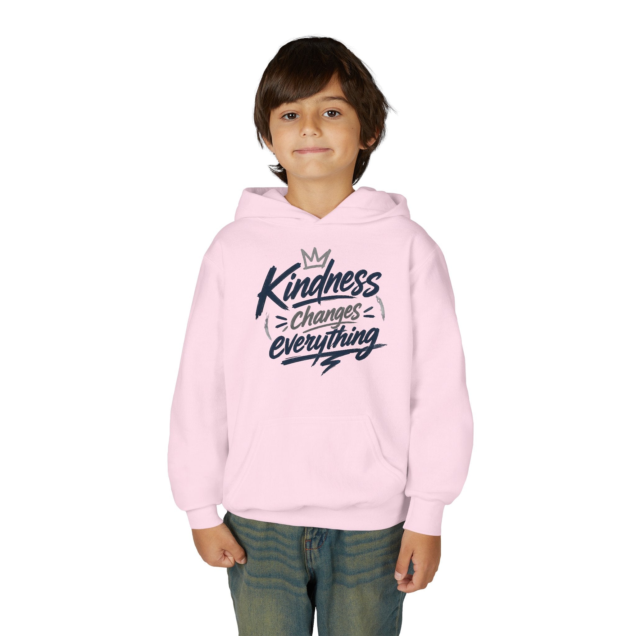 Youth Hoodie – “Kindness Changes Everything” Inspirational Kids Pullover