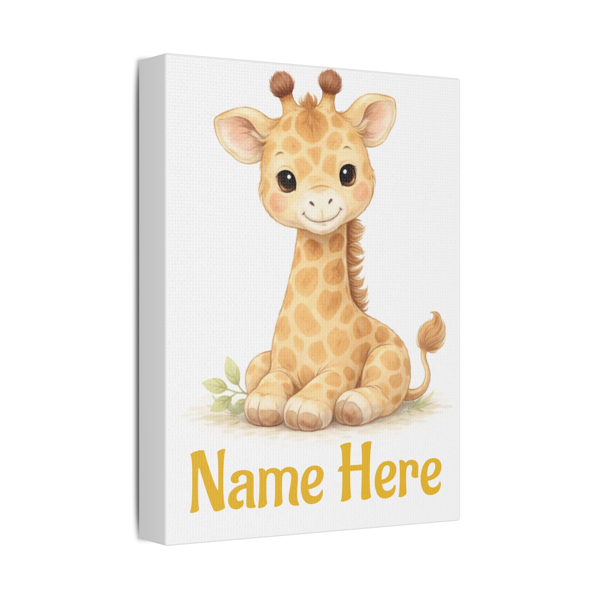 Personalized Giraffe Canvas — Custom Name Nursery Wall Art