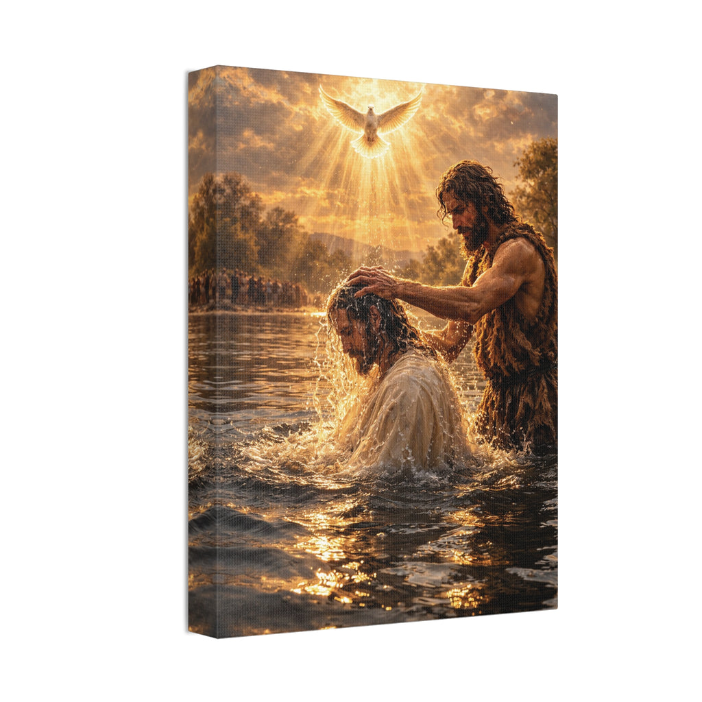 Baptism of Jesus - Stretched Canvas Print with Holy Spirit Dove