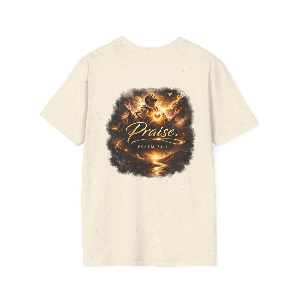 Minimalist Christian T-shirt featuring a Dove of Peace chest emblem with the words “Pray, Love, Remember” on a soft lightweight faith-inspired tee.
