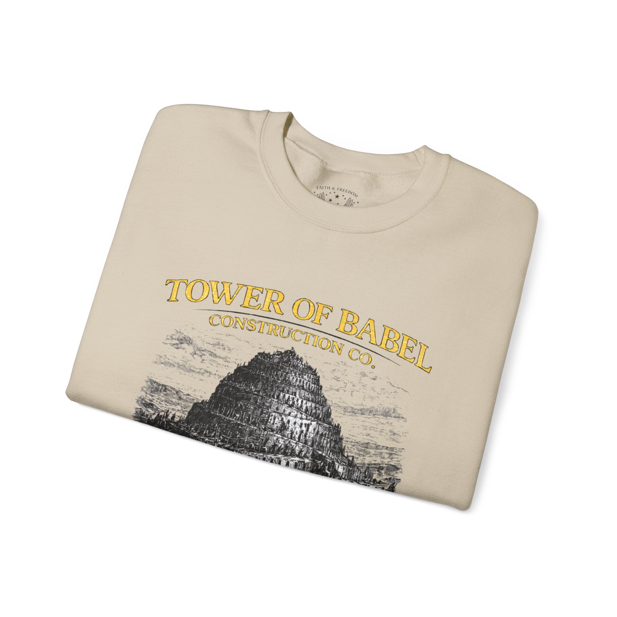 Tower of Babel – Crewneck Sweatshirt | “Review” Vintage Graphic – Five-Star Faith Series