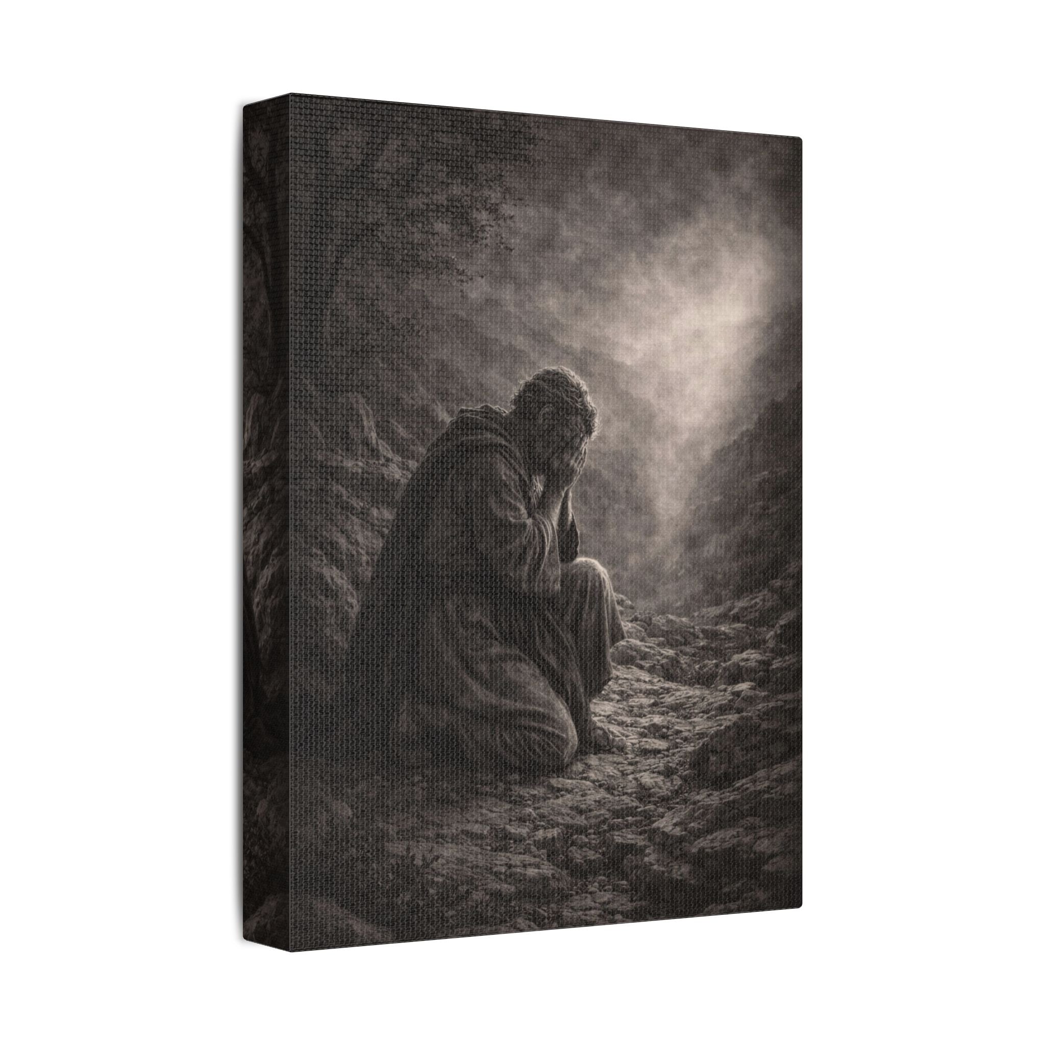 Elijah Prays Canvas — Biblical Wall Art | Christian Scripture Canvas