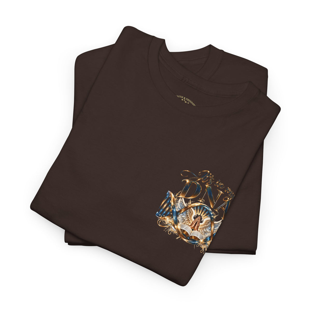 It's in My DNA Christian T-Shirt – Bible, Praying Hands & Angel Wings | Gildan Heavy Cotton Tee | Unisex