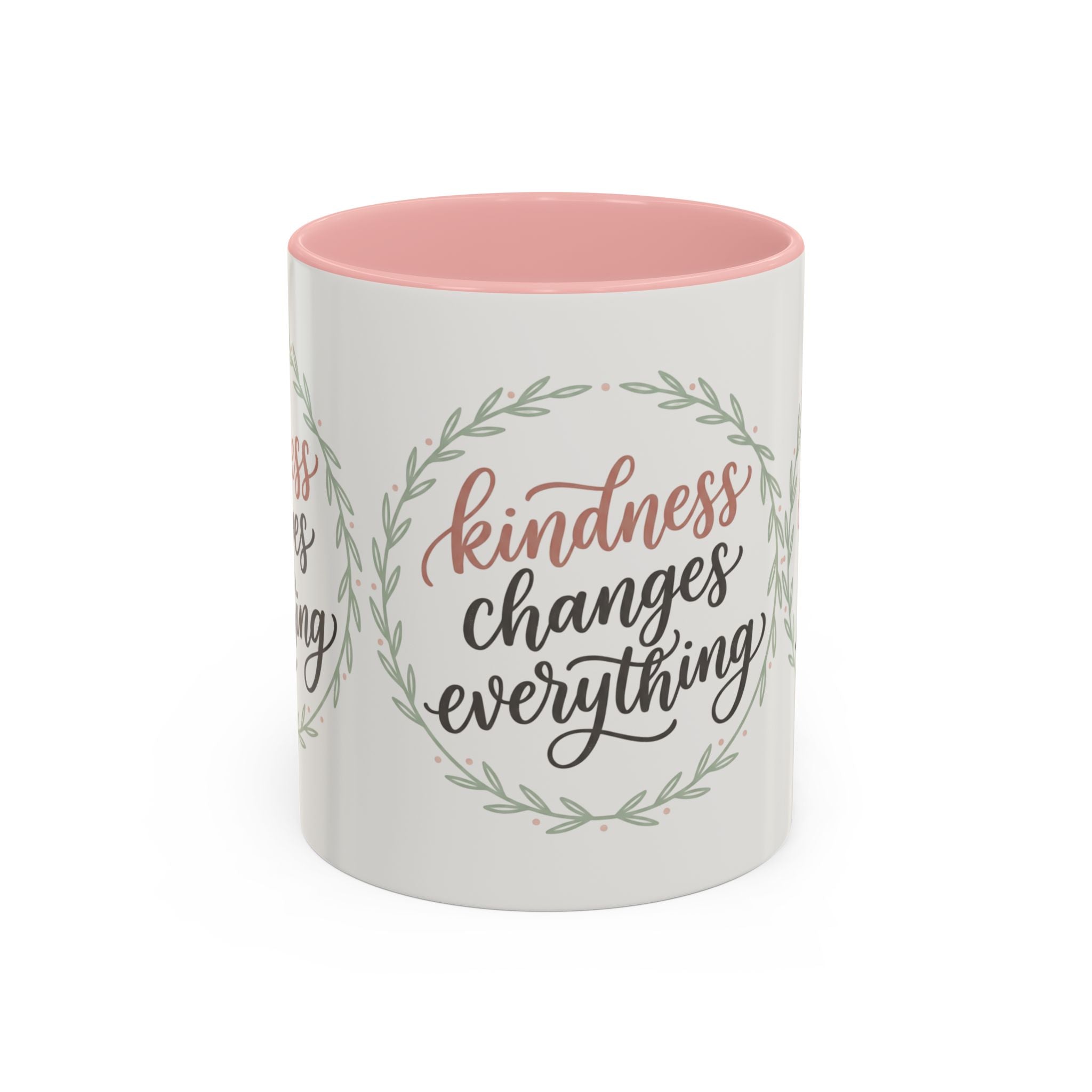 Kindness Changes Everything Accent Coffee Mug | Inspirational Ceramic Mug | Faith Freedom Creations