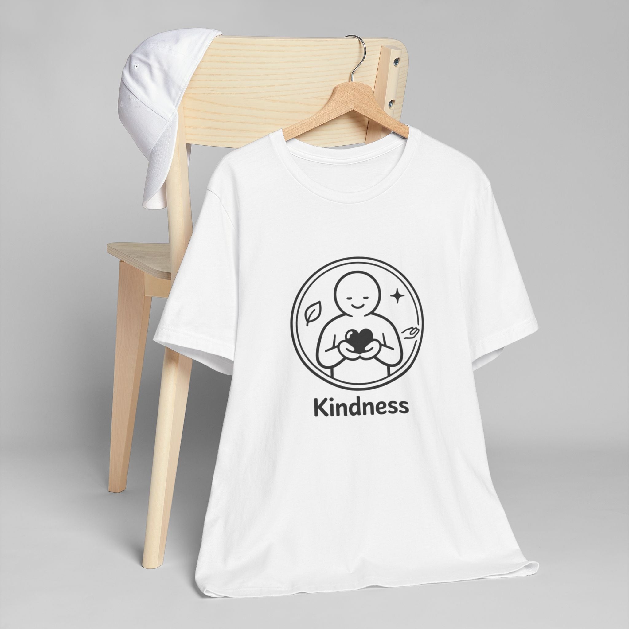 Kindness Minimalist T-Shirt | Inspirational Heart Emblem Tee | Soft Everyday Graphic Shirt