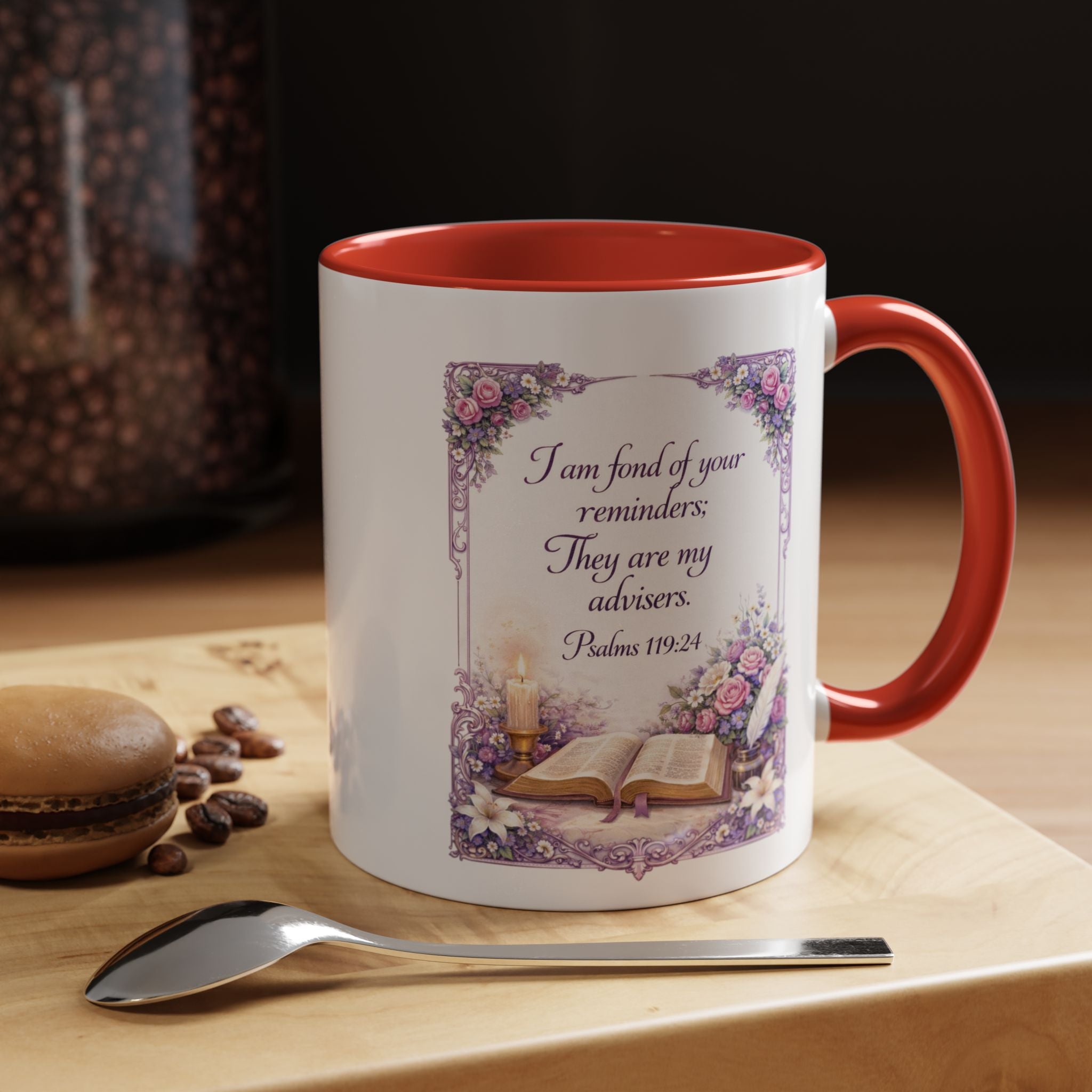 Psalms 119:24 Coffee Mug | I Am Fond of Your Reminders Mug | Inspirational Christian Gift