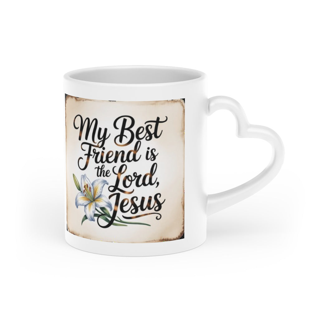 Heart Mug — "My Best Friend Is the Lord" Faith Coffee Cup