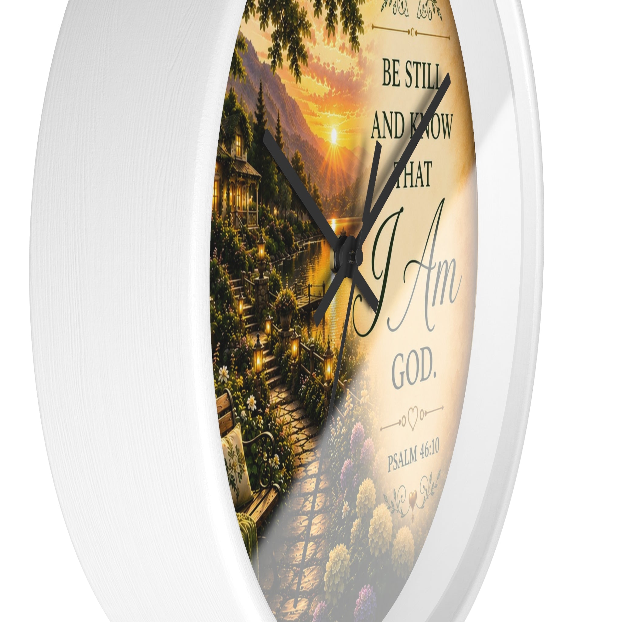 Psalm 46:10 Wall Clock | Be Still and Know Christian Scripture Clock | Inspirational Faith Decor