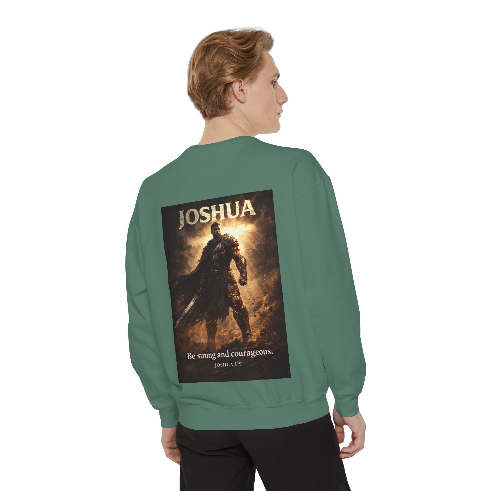 Joshua Courage Sweatshirt | Be Strong and Courageous Christian Crewneck | Inspirational Faith Apparel