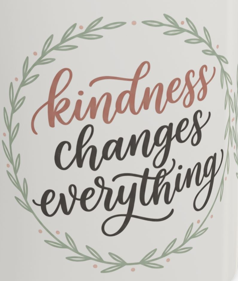 Kindness Changes Everything Accent Coffee Mug | Inspirational Ceramic Mug | Faith Freedom Creations