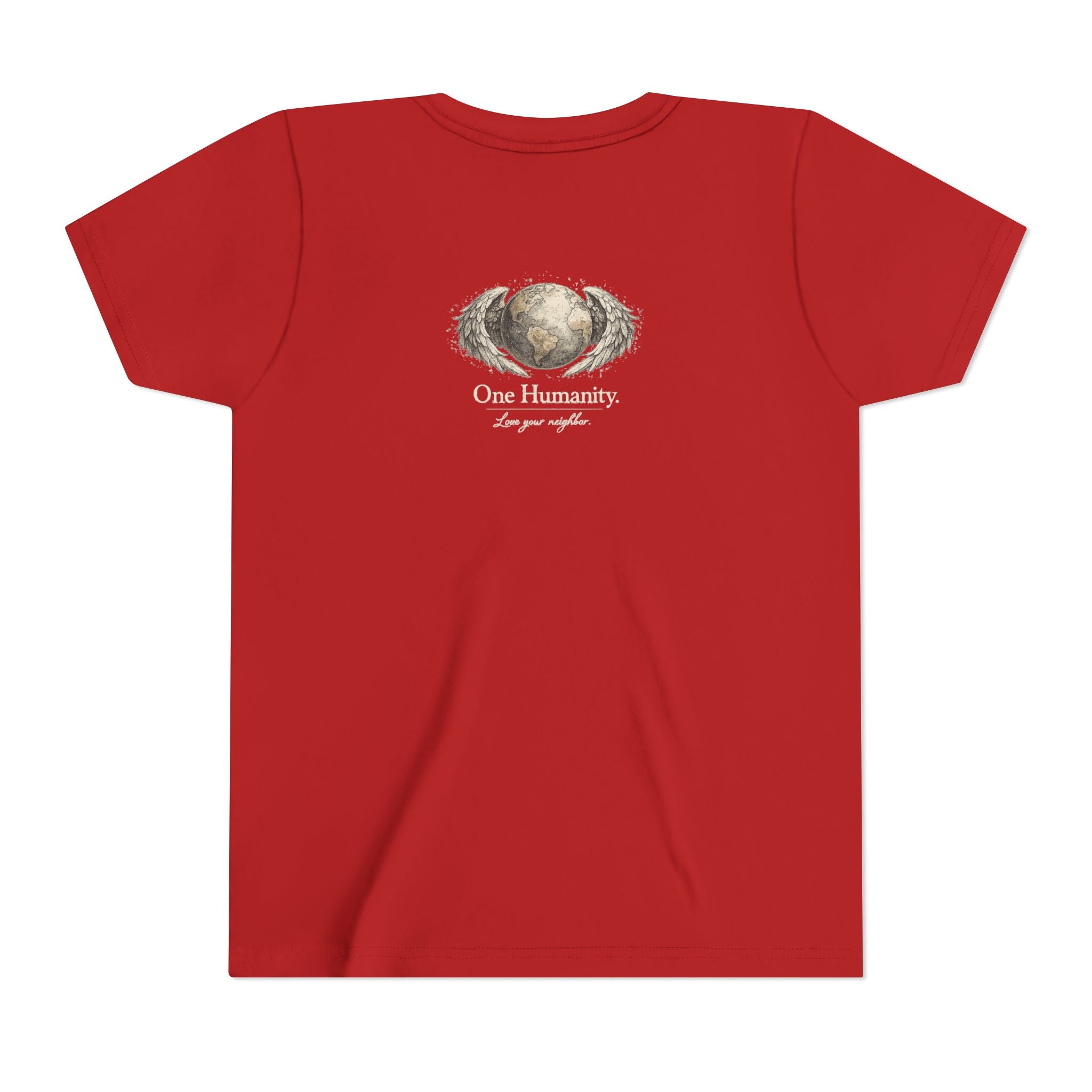 Youth “Quiet Kindness Changes Everything” Tee – Kids Inspirational T-Shirt with Earth & Friends Graphic