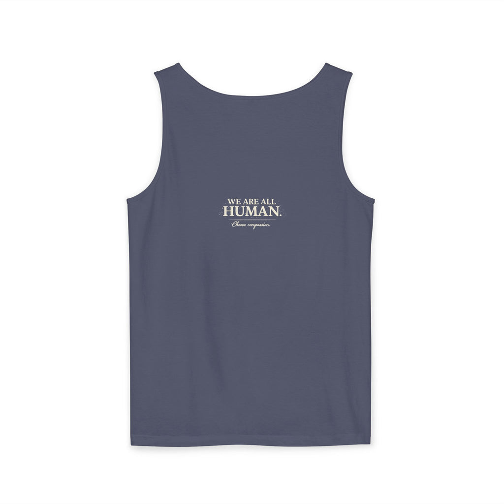 “Every Heart Beats the Same” Vintage Surf Tank Top – Garment-Dyed Coastal Unity Tank