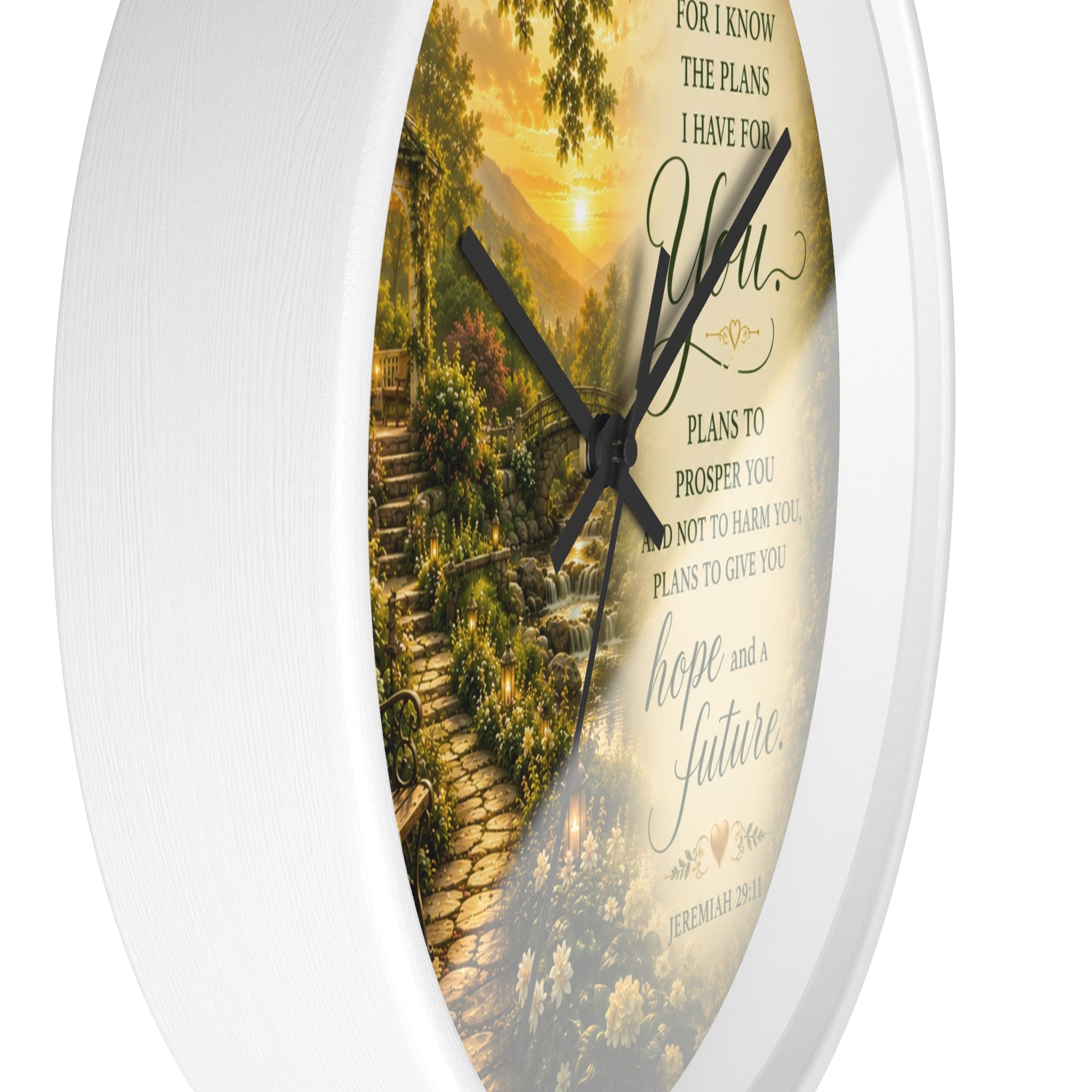 Jeremiah 29:11 Wall Clock | Hope and Future Christian Scripture Clock | Inspirational Garden Decor