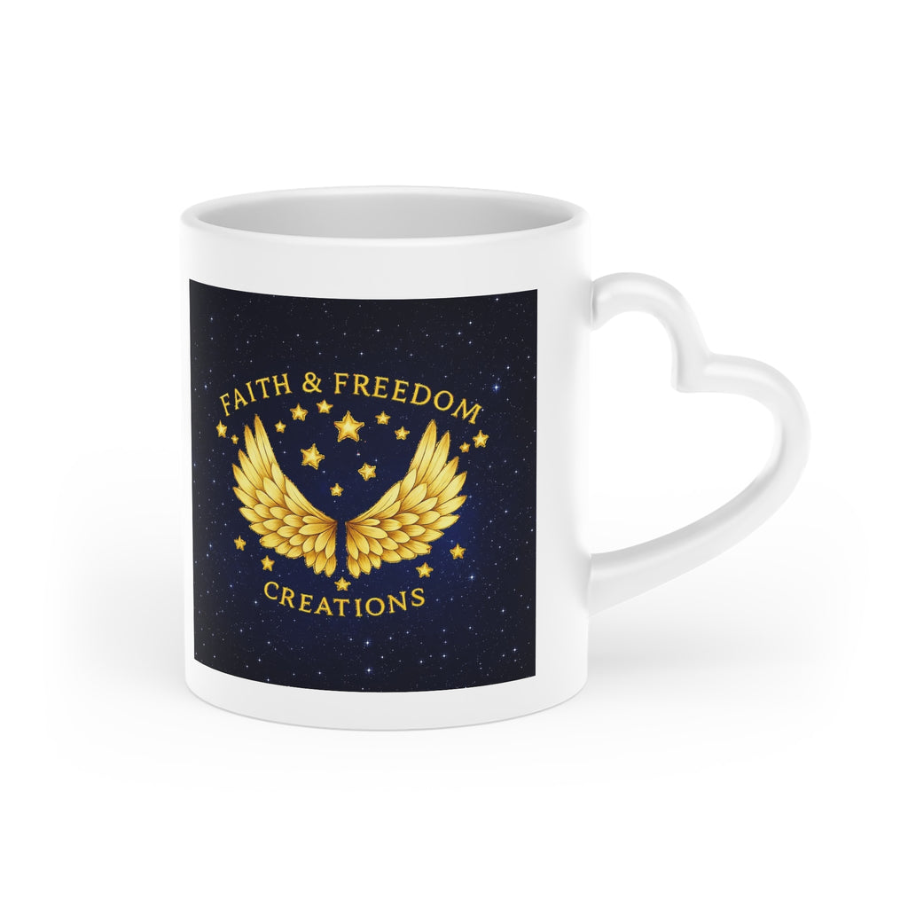 Heart-Shaped Mug — Faith & Freedom Creations Logo